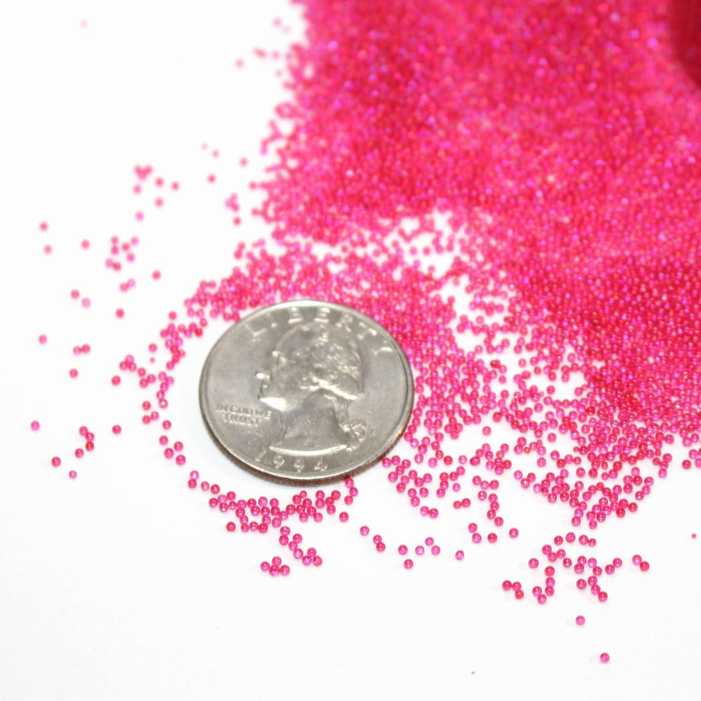 Claw Of A Fire Breathing Dragon Red/Pink Caviar Beads 0.6-0.8mm by GlitterLambs.com. For Nails, Arts and Crafts.