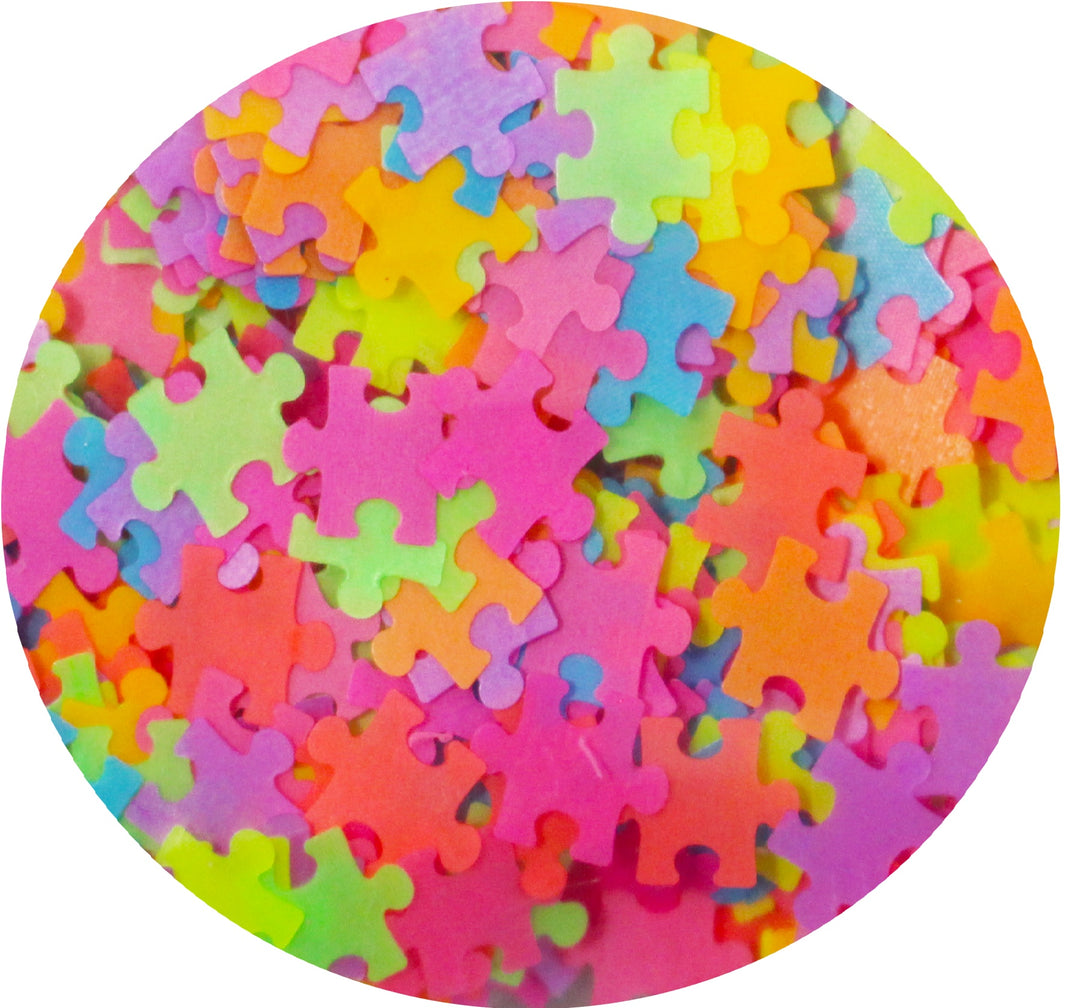 Let's Do A Puzzle Glitter by GlitterLambs.com | Neon Glitter