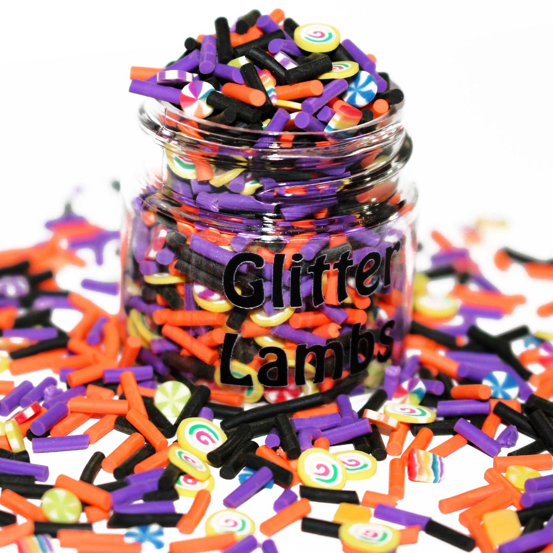 Trick Or Treat Candy Halloween Clay Sprinkles by GlitterLambs.com