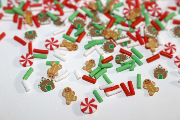 Gingerbread Holiday Jelly Roll Christmas Clay Sprinkles by GlitterLambs.com