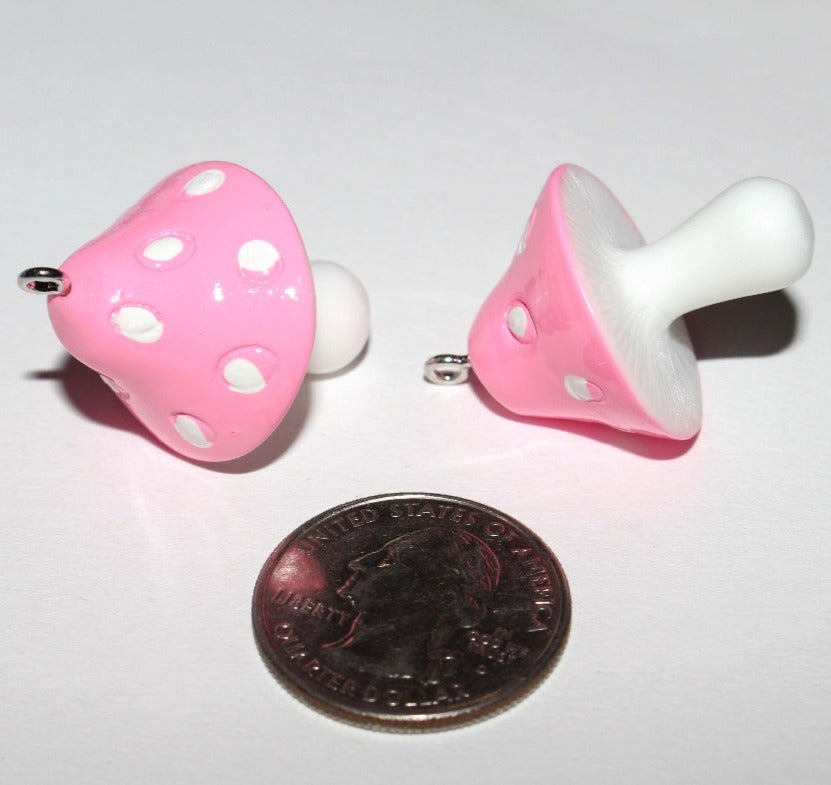 Pink Mushroom Charms by GlitterLambs.com
