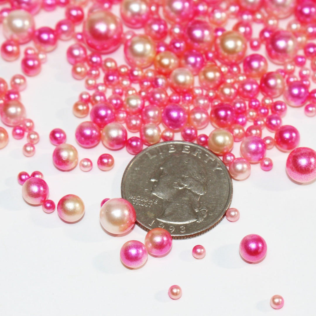 Spun Sugar Pink Beads 3-10mm by GlitterLambs.com Arts & Entertainment > Hobbies & Creative Arts > Arts & Crafts > Art & Crafting Materials > Embellishments & Trims > Beads