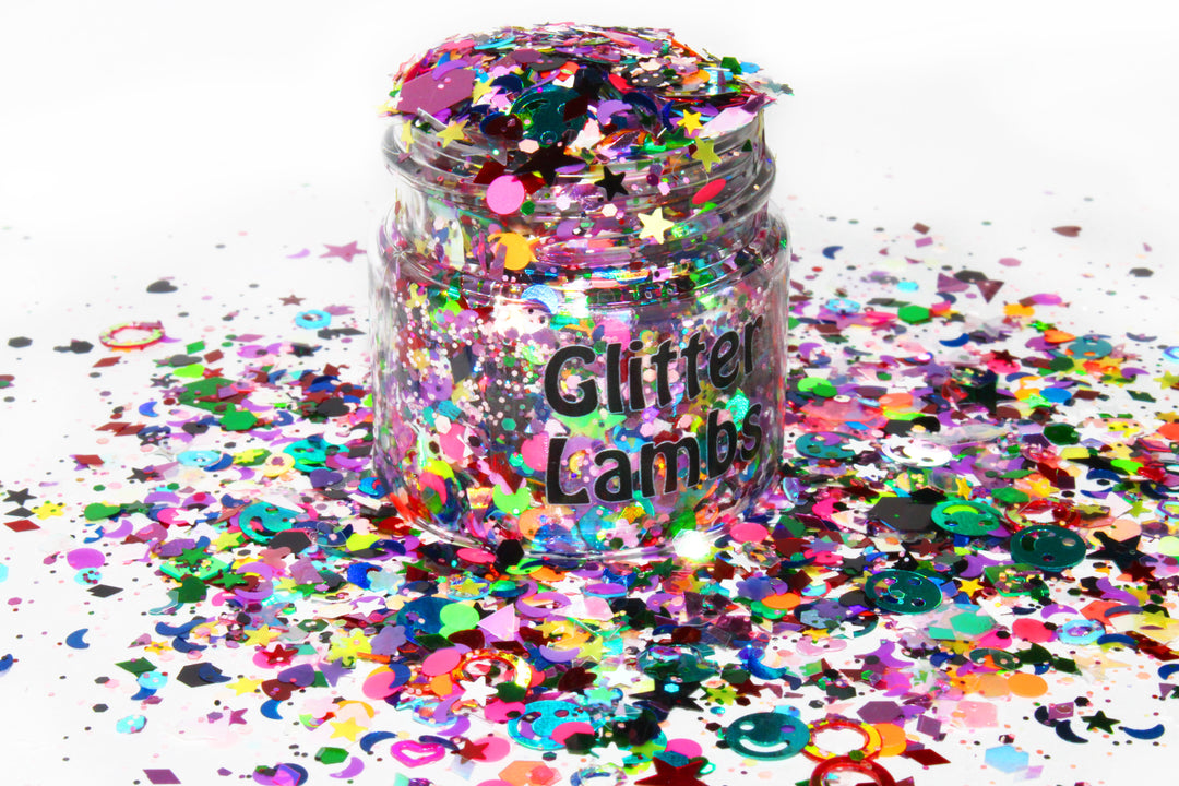 Because I'm Harley Freaking Quinn Glitter | For Crafts, Nails, Resin, Tumbler Cups, DIY Projects by GlitterLambs.com | Chunky Loose Glitter Mix by Glitter Lambs