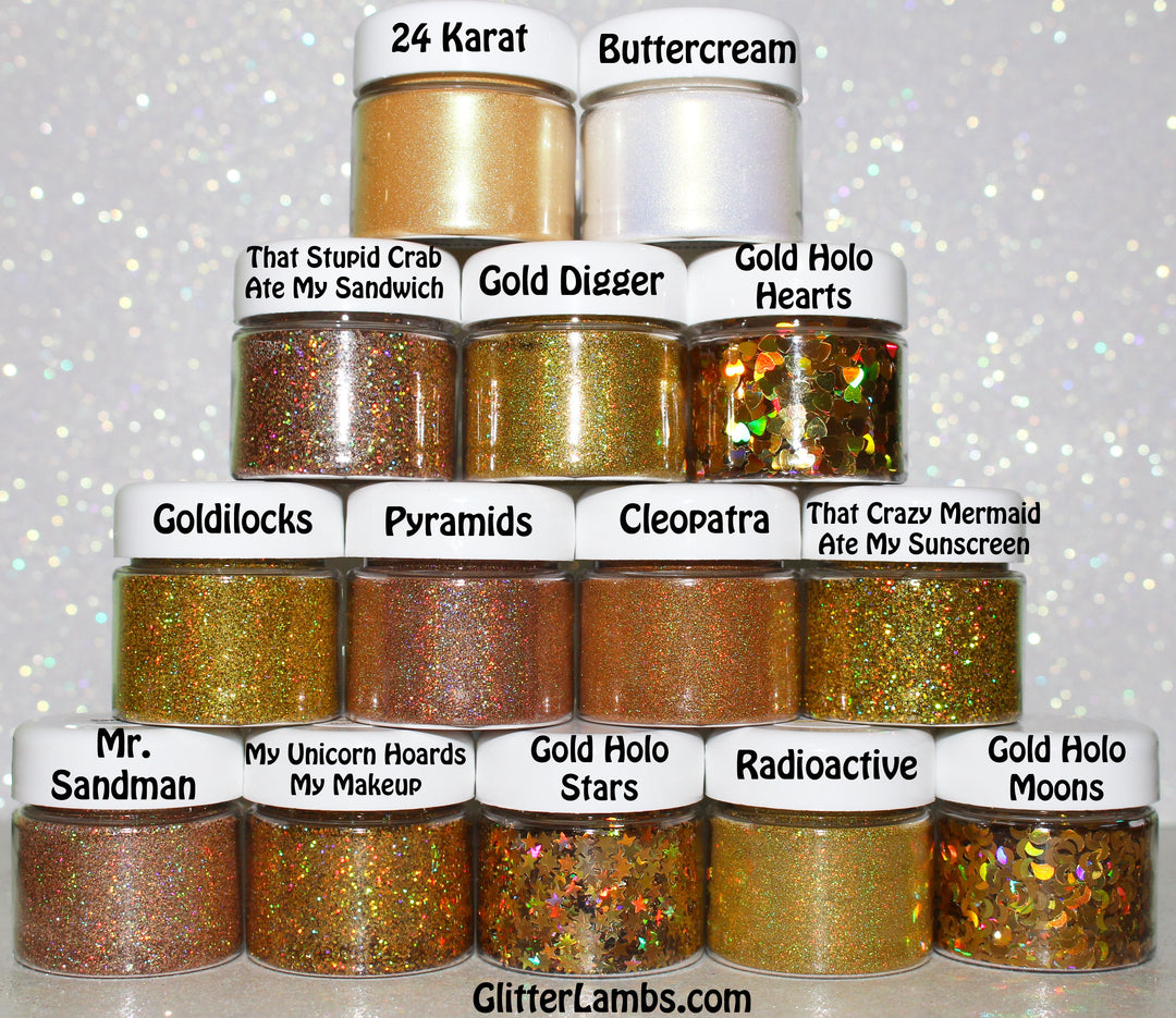 Glitter Lambs "Gold" Makeup Pots | Body Glitter | Highlighters | Glitter Eyeshadow