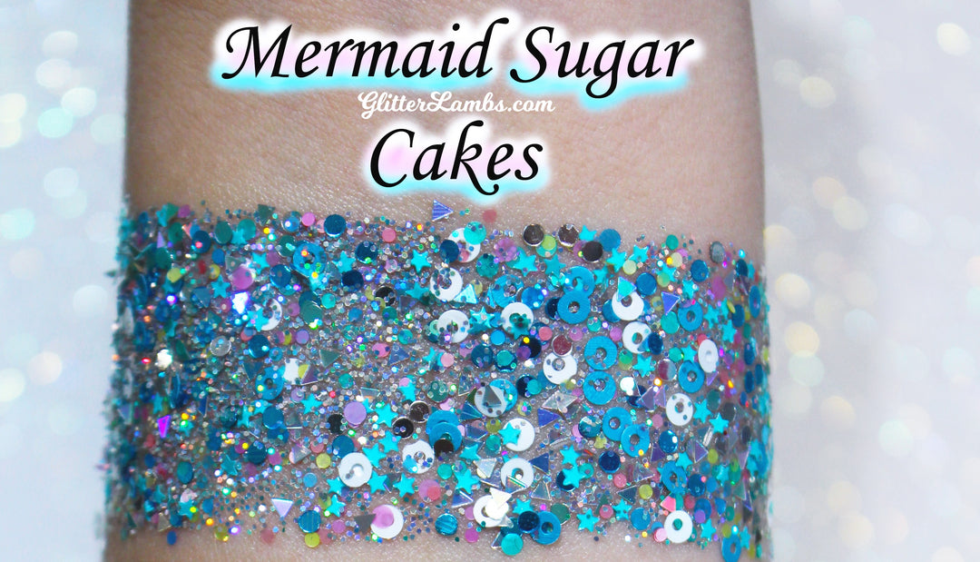Mermaid Sugar Cakes Body Glitter GlitterLambs.com Chunky Mermaid Body Glitter
