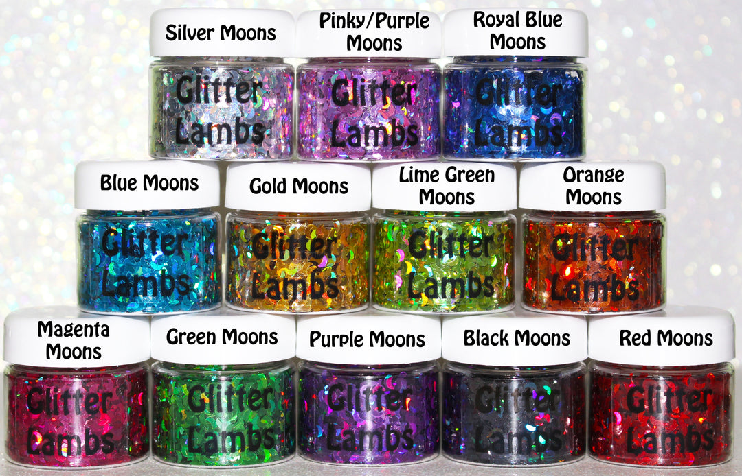 Glitter Lambs "Holographic Moon Body Glitter Pots" GlitterLambs.com