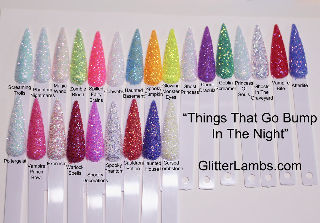 Halloween Glitter Nails | Things That Go Bump In The Night