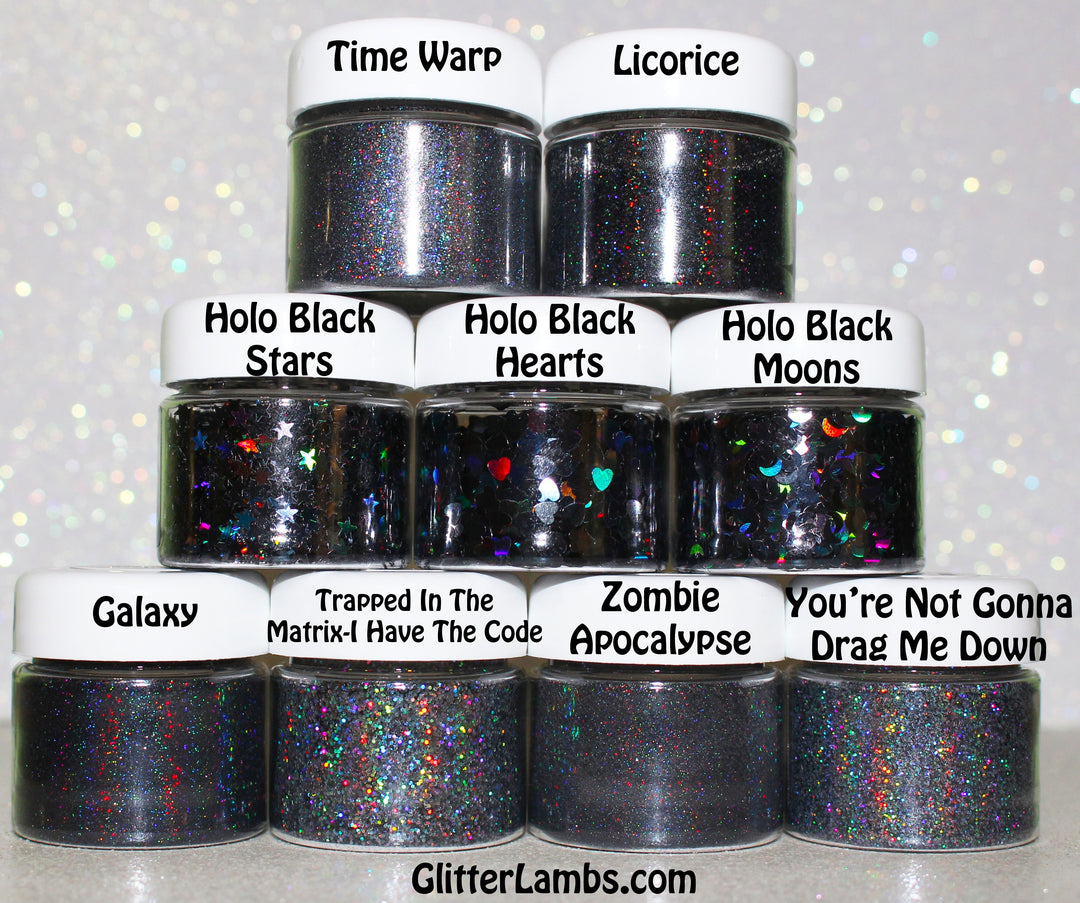 Black & Gray Holographic Body Glitter by Glitter Lambs