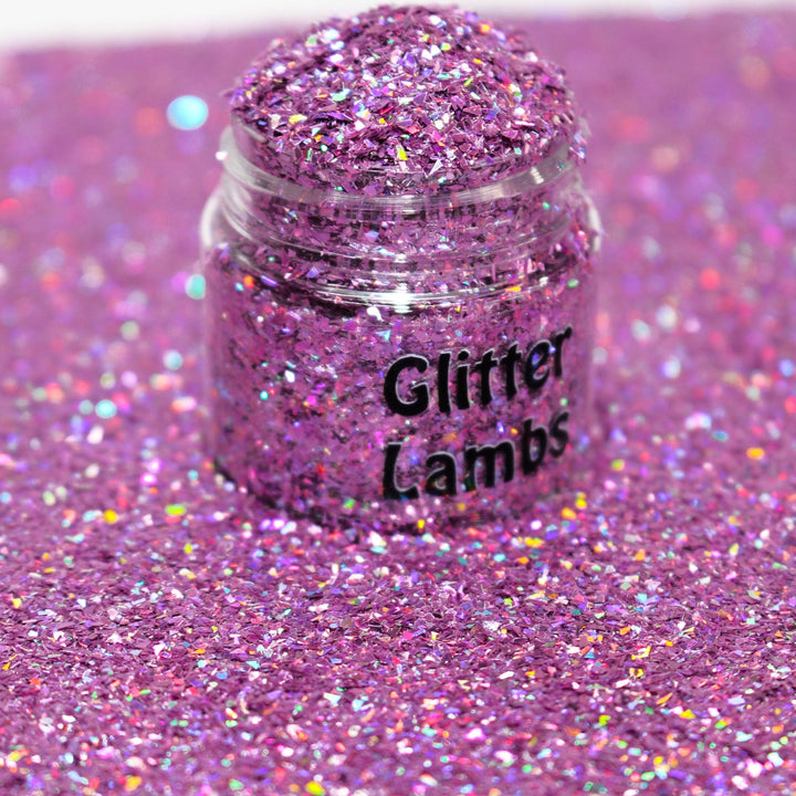 Adopt A Fairy Mylar Shards Glitter by GlitterLambs.com. A purple pink holographic mylar shard glitter.