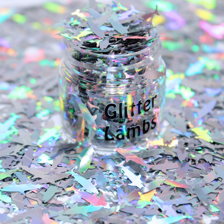 Baby Shark Silver Holographic Shaper Glitter by GlitterLambs.com