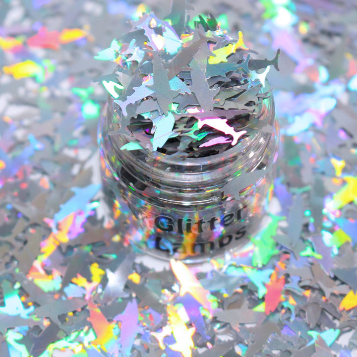 Baby Shark Silver Holographic Shaper Glitter by GlitterLambs.com