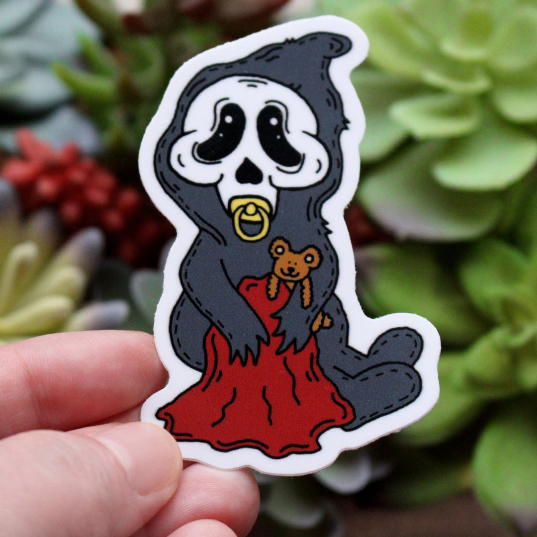 Baby Ghostface Scream Halloween Sticker