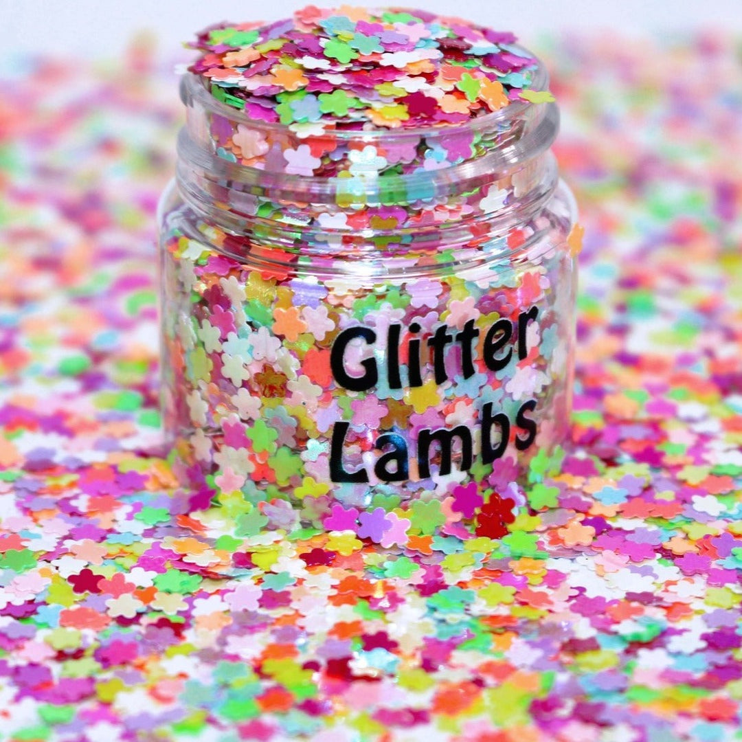 Birthday Flowers Glitter by GlitterLambs.com
