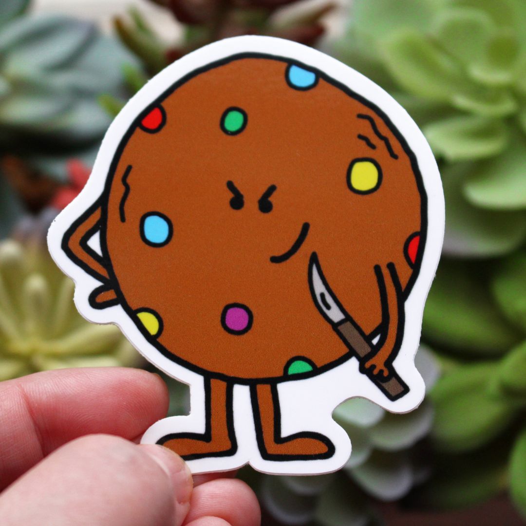 Candy Cookie With Knife Halloween Sticker
