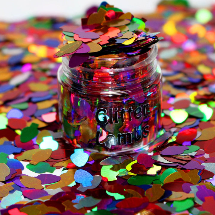 Christmas Light Show Glitter by GlitterLambs.com Great for arts and crafts, nail art, snowglobe tumbler cups, resin, shaker cards, etc.