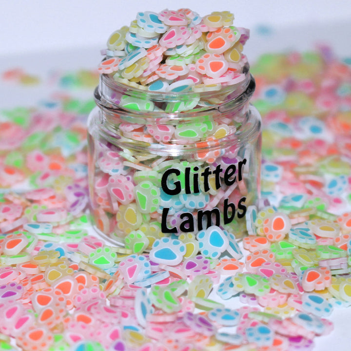 Cotton Candy Paws Glitter Cat Dog Paw Prints by GlitterLambs.com