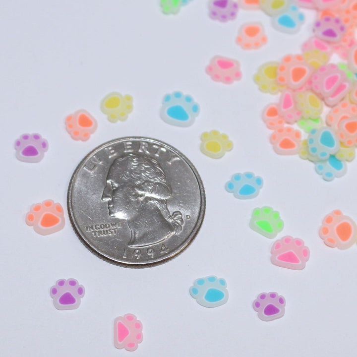 Cotton Candy Paws Glitter Cat Dog Paw Prints by GlitterLambs.com