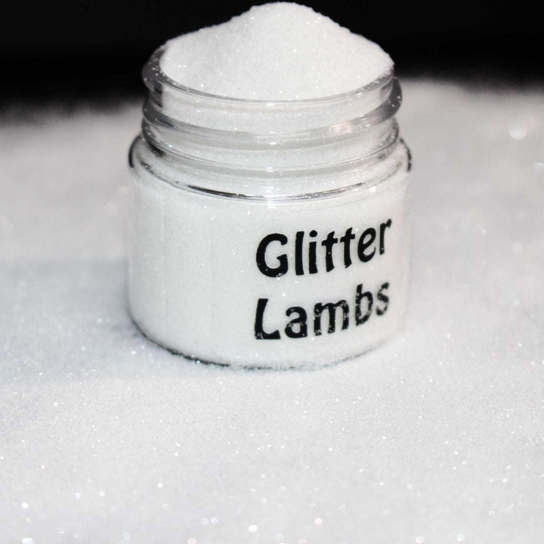Frosted Fairy House White Glitter (.008) by GlitterLambs.com
