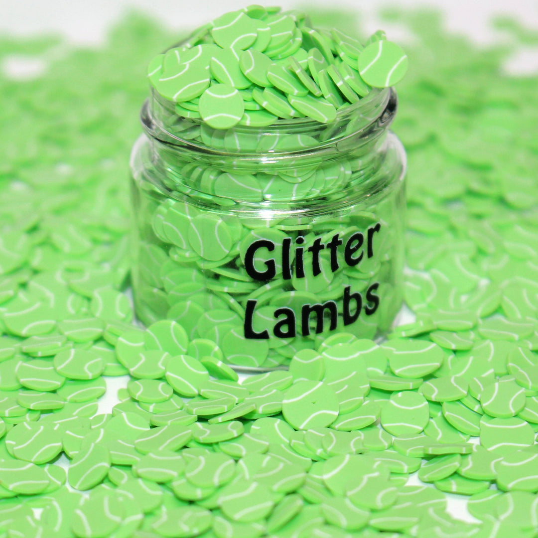 Game Set Match Tennis Balls Pickle Ball Clay Sprinkles by GlitterLambs.com. Can be used for pickleball too.