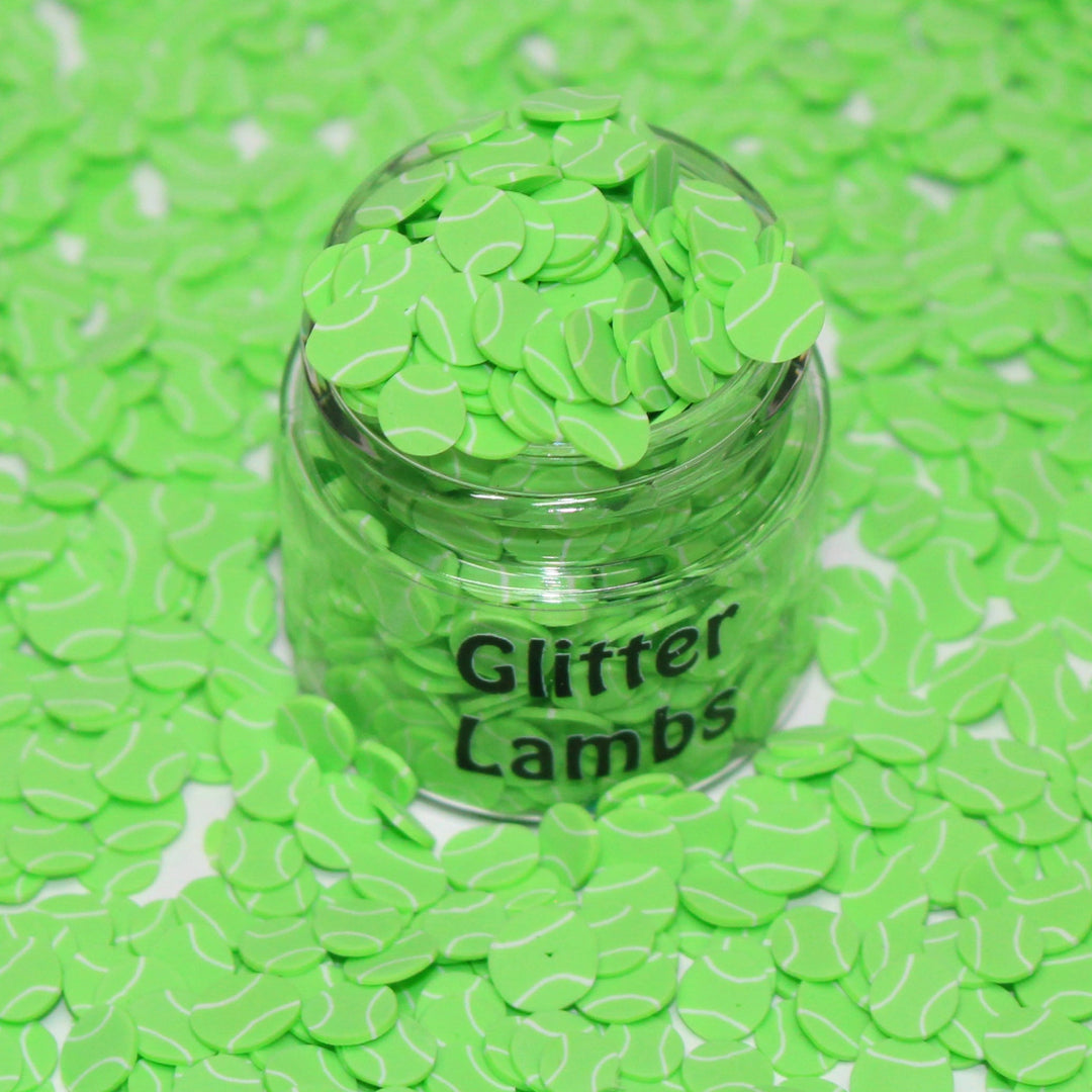Game Set Match Tennis Balls Pickle Ball Clay Sprinkles by GlitterLambs.com. Can be used for pickleball too.