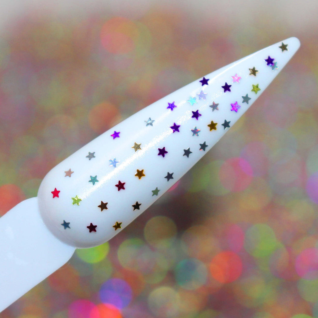 Glitz &amp; Galaxy Holographic Tiny 1mm Star Glitter on Nails by GlitterLambs.com