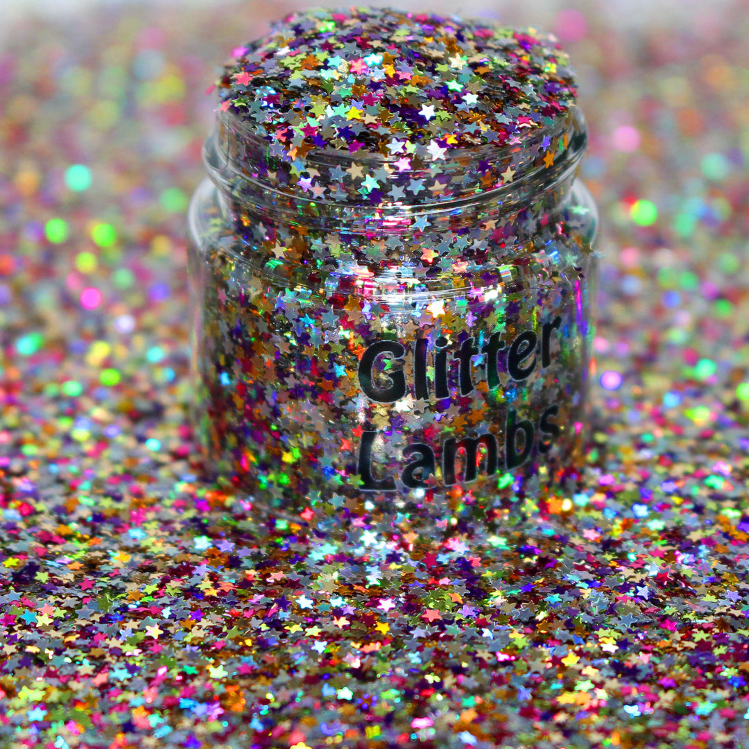 Glitz & Galaxy Glitter | Metallic Holographic Star 1mm Glitter