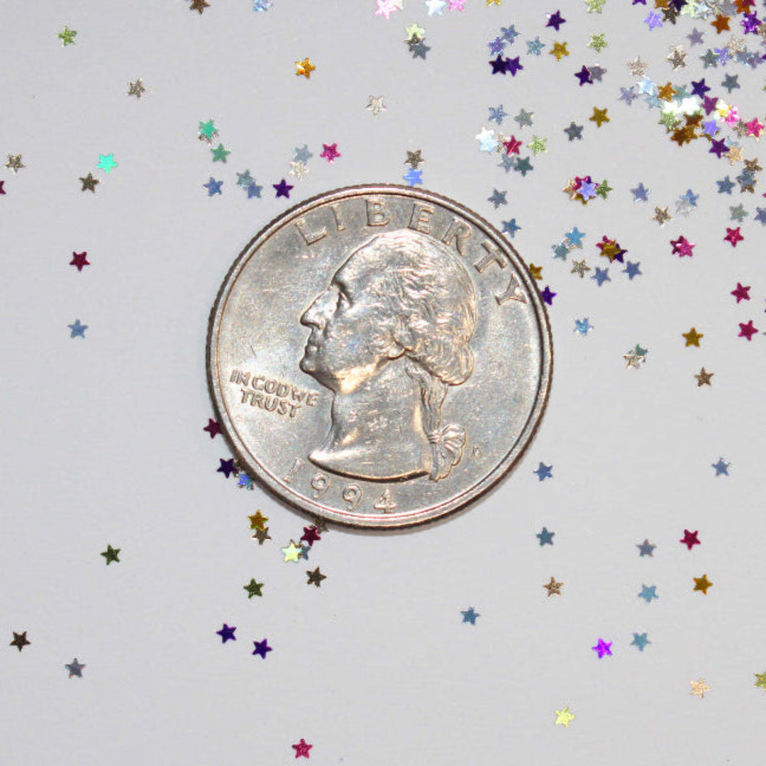 Glitz &amp; Galaxy Glitter | Metallic Holographic Star 1mm Glitter