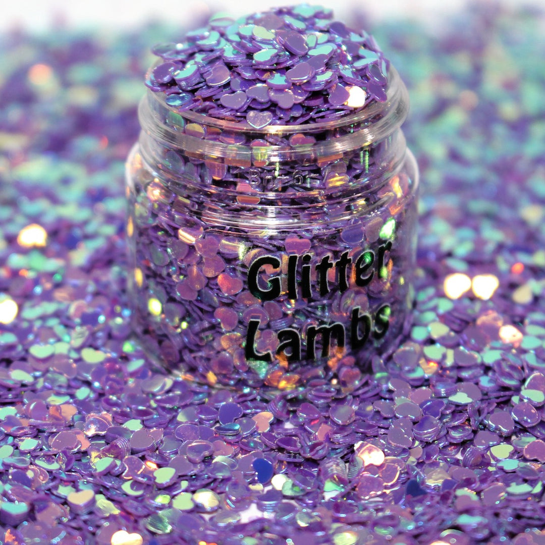 Grape Hearts Glitter 3mm Purple Sequin by GlitterLambs.com
