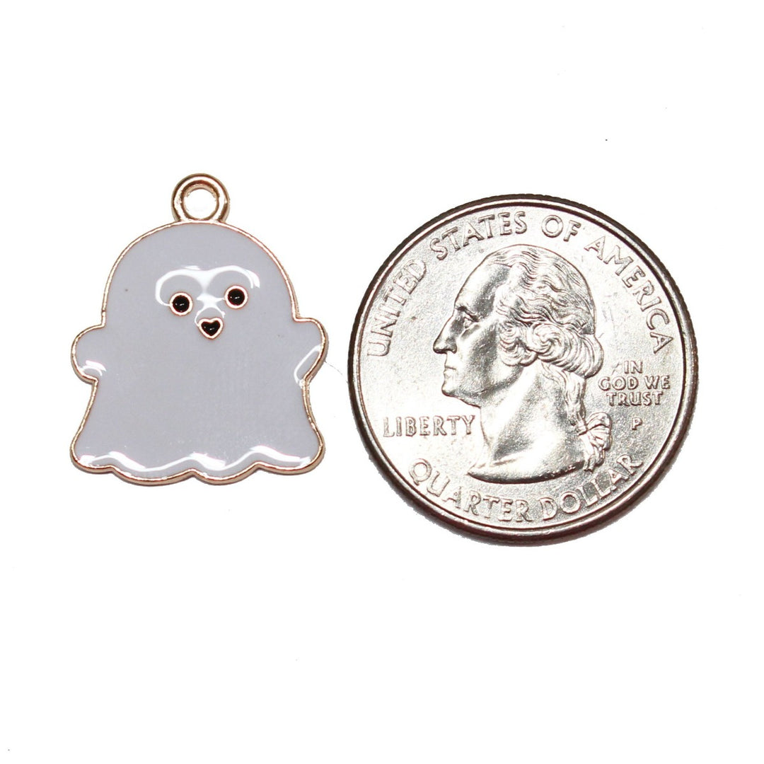 Happy Baby Ghost Halloween Necklace Charm by GlitterLambs.com