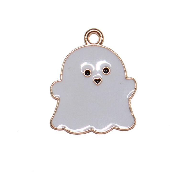 Happy Baby Ghost Halloween Necklace Charm by GlitterLambs.com