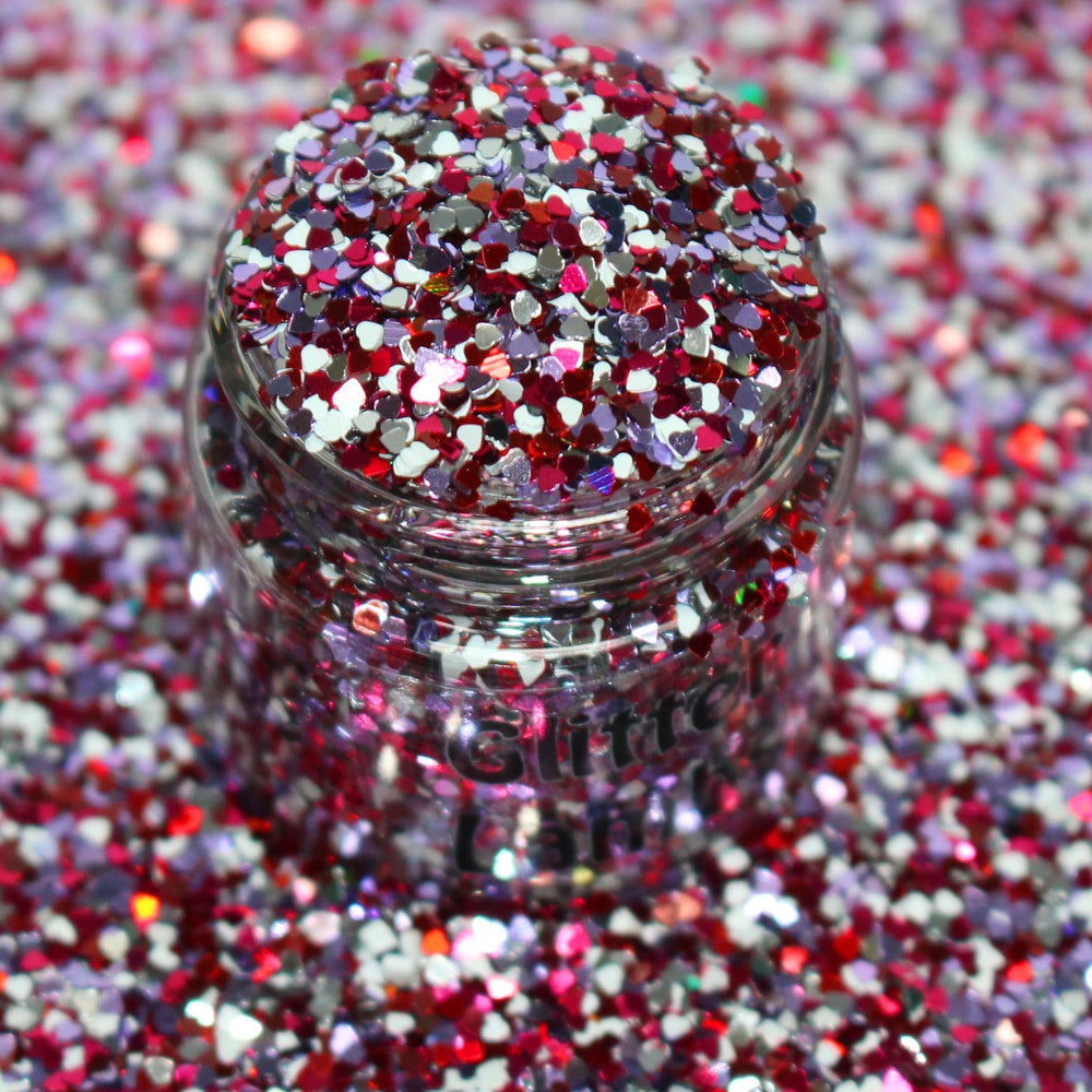 Heartbeats &amp; Sparkles glitter is a 1mm (.040) multicolor heart glitter mix designed to deliver bold, eye-catching sparkle in every project. This tiny heart blend reflects light beautifully, creating a color shift perfect for acrylic nails, gel nail art, epoxy resin pours, shaker cards, slime mixes, snow globe tumblers, scrapbook embellishments, and DIY craft designs.

The tiny 1mm size allows these hearts to spread evenly in clear mediums while still providin