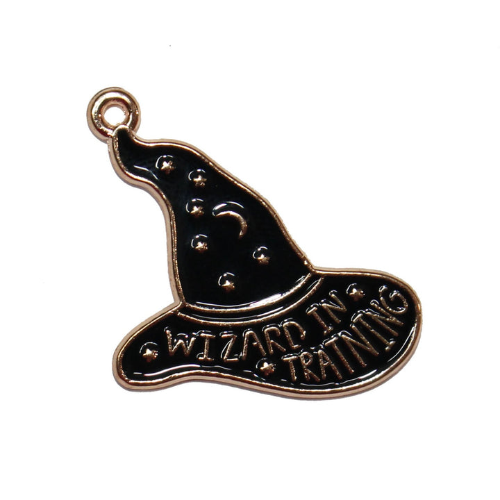 Wizard In Training Witch Hat Halloween Necklace Charm by GlitterLambs.com Hocus Pocus