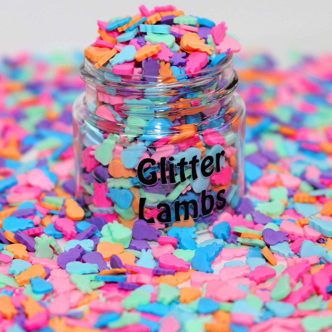 Marshmallow Bunnies Clay Sprinkles – Easter Bunny Mix by GlitterLambs.com