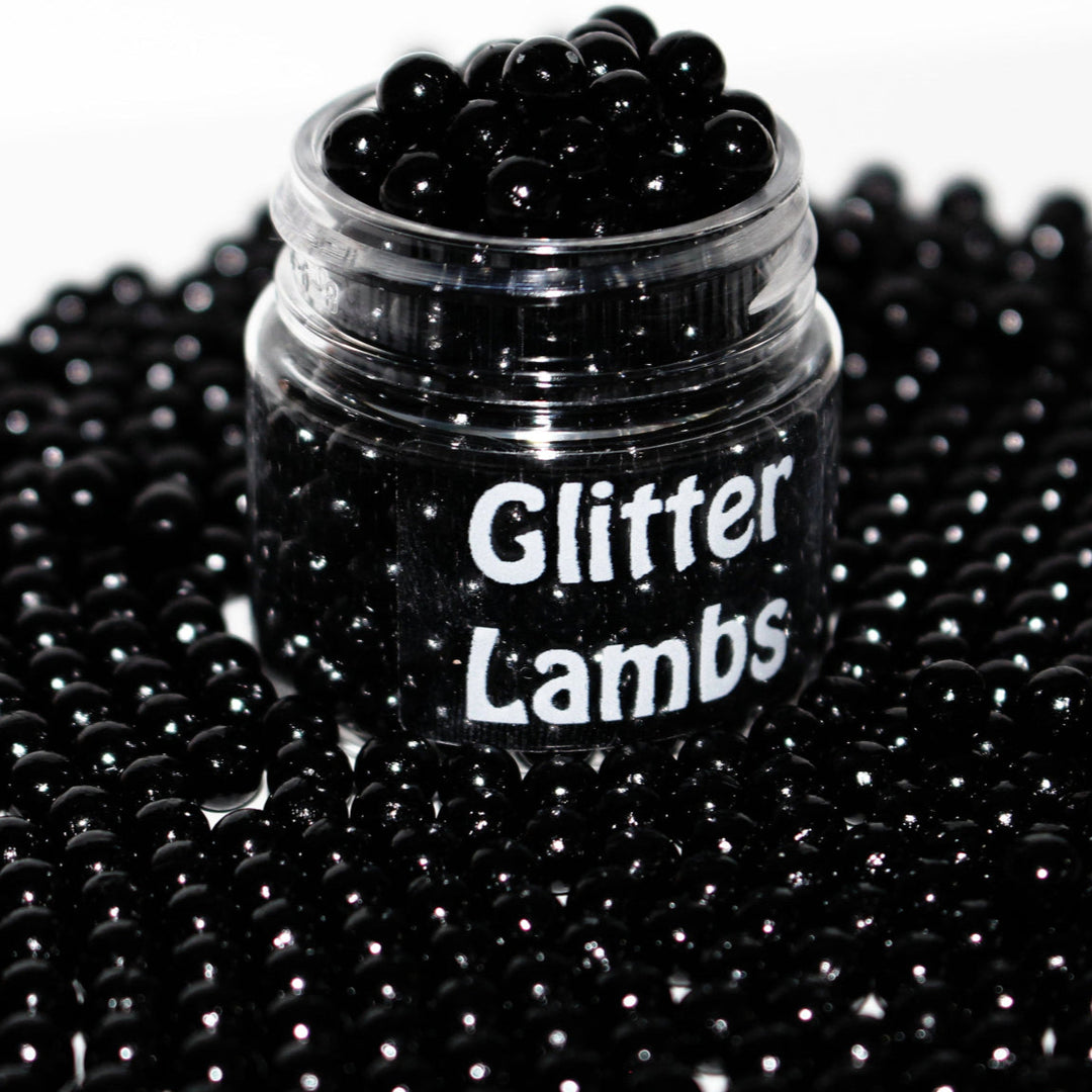 Mr. Crow Bird Baked Me A Bowl of black Beans Black Beads by GlitterLambs.com