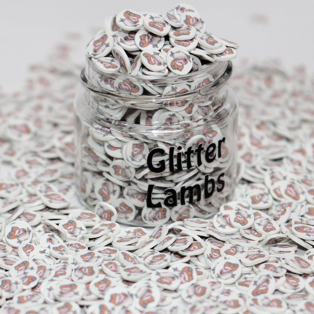 Peekaboo Moo Highland Cow Clay Slices Sprinkles 5mm by GlitterLambs.com