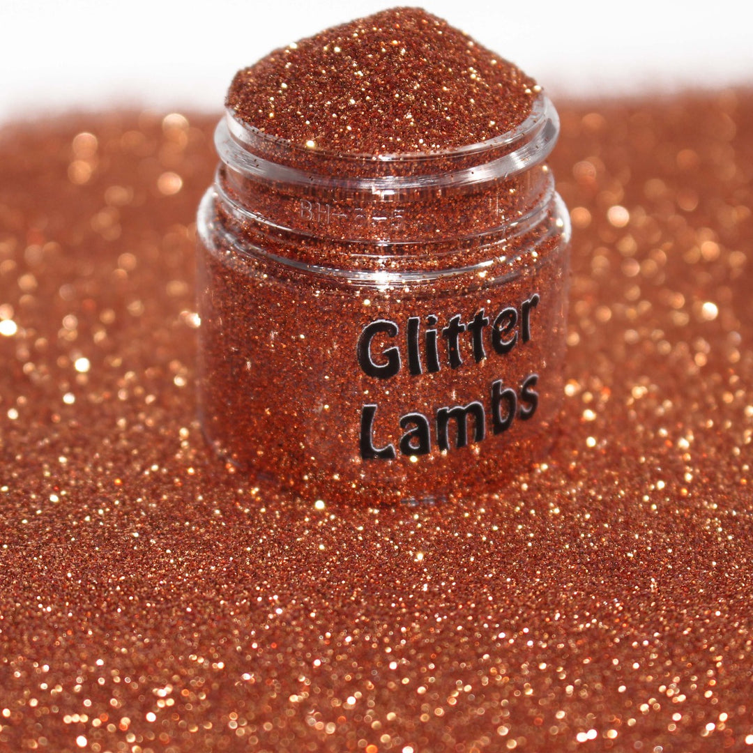 Penny For My Piggy Bank Glitter by GlitterLambs.com. Copper Colored glitter for nails and nail art.