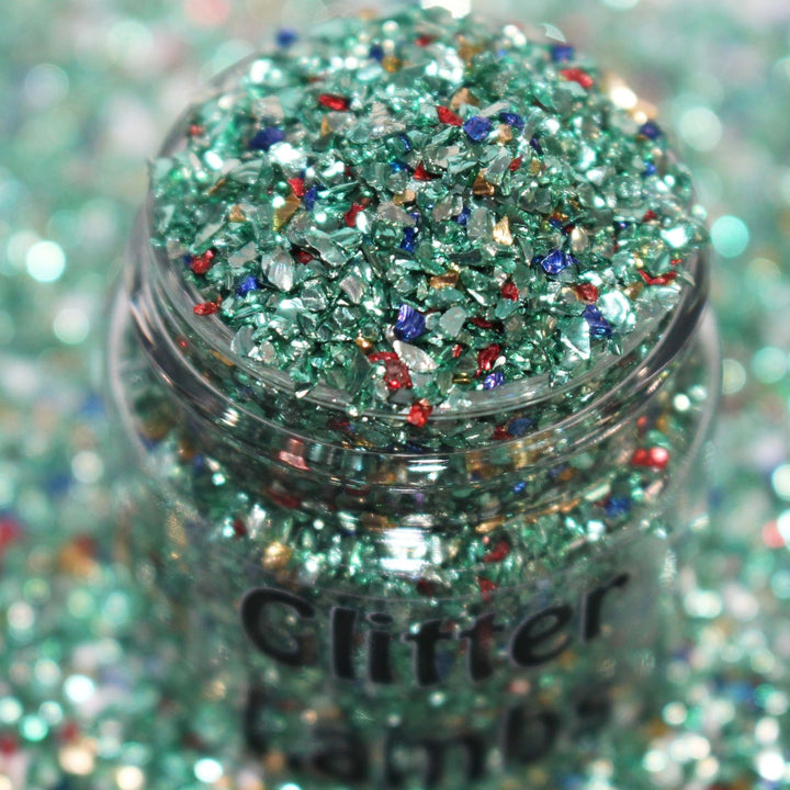 Rain Rain, Go Away Glitter by GlitterLambs.com. Part of the Mother Goose Nursery Rhymes Collection Tiny Rock Chips Stones