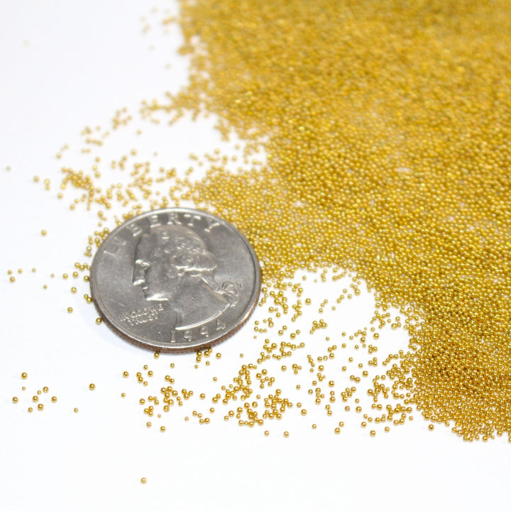 Root Of A Mandrake Gold Caviar Beads (0.6-0.8mm) by GlitterLambs.com