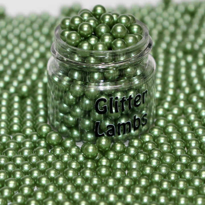 Sitting In The Grass Having A Picnic Green craft beads by GlitterLambs.com 