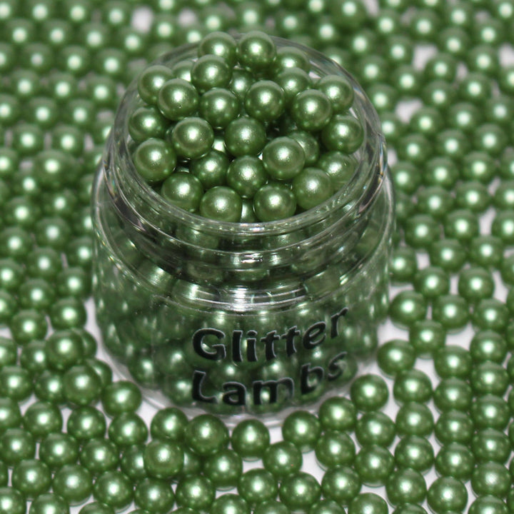 Sitting In The Grass Having A Picnic Green craft beads by GlitterLambs.com 