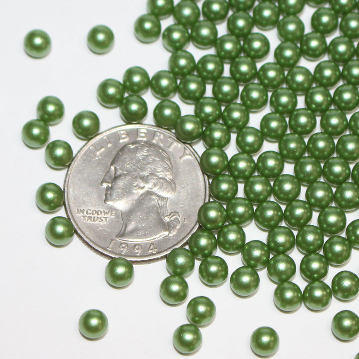Sitting In The Grass Having A Picnic Green craft beads by GlitterLambs.com 