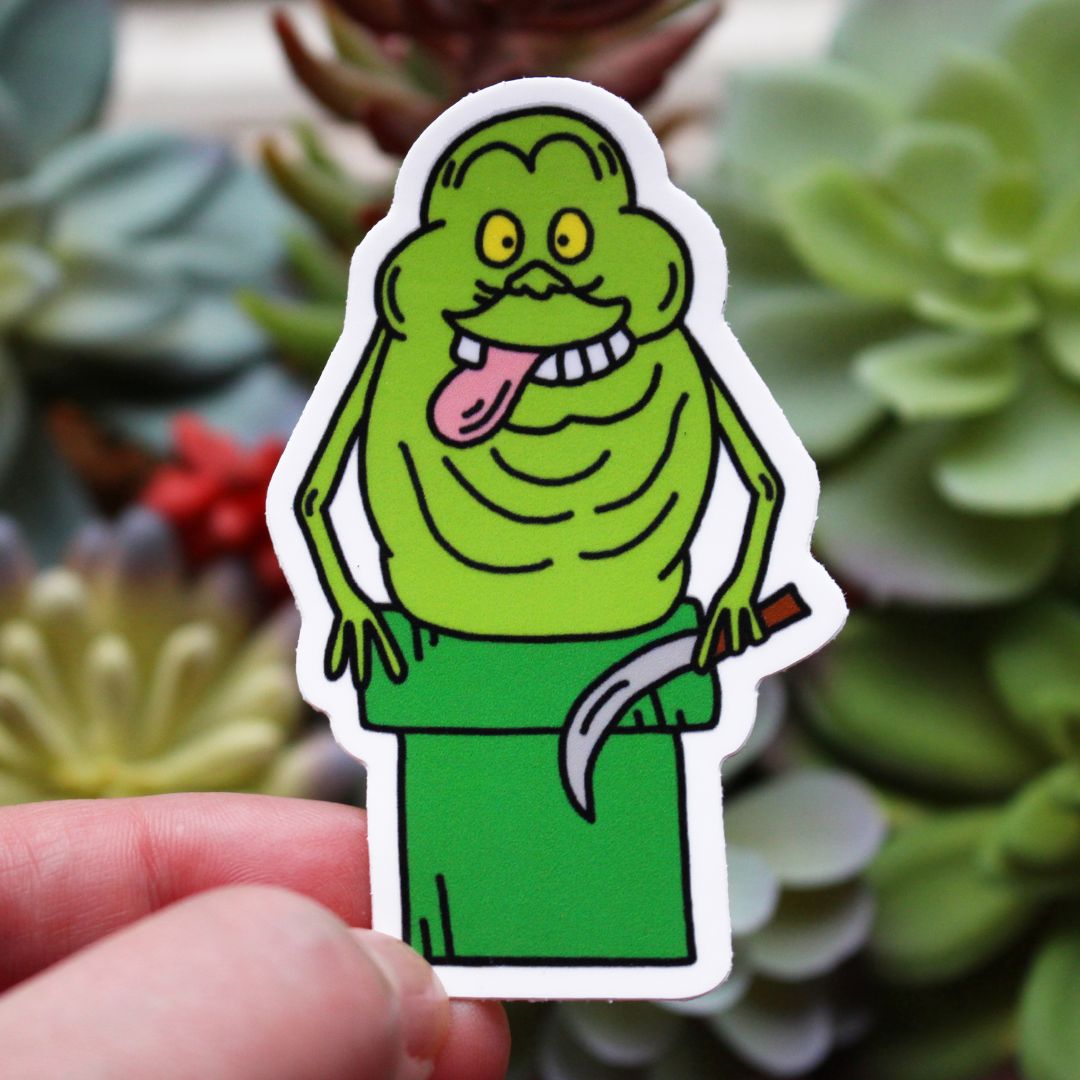 Slimer Ghostbusters Halloween Sticker – Glitter Lambs