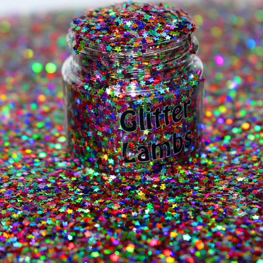 Star Sprinkle Magic Holographic Tiny Glitter 1mm for Nail art, resin, snowglobe tumlber cups, arts and crafts, card making