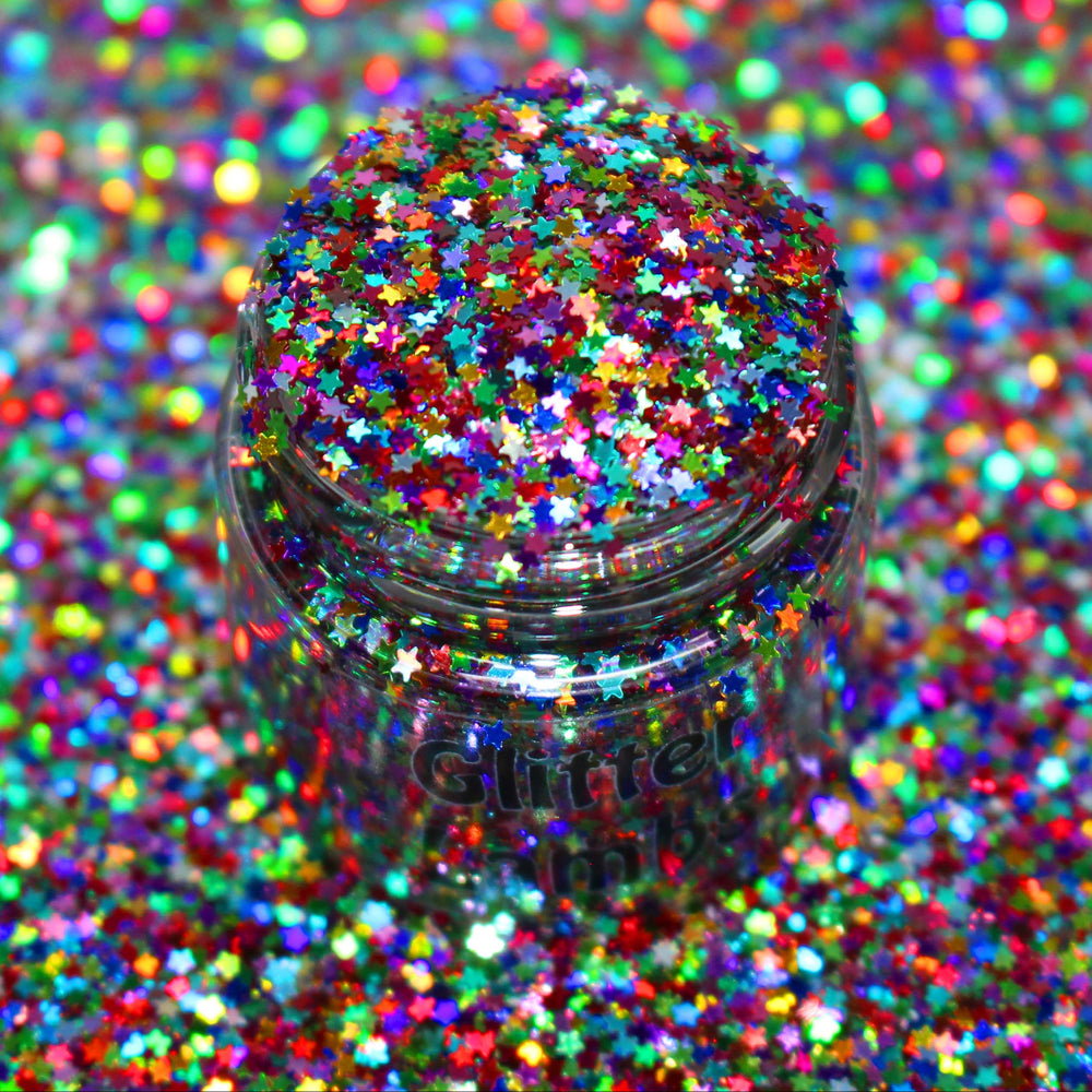 Star Sprinkle Magic Holographic Tiny Glitter 1mm for Nail art, resin, snowglobe tumlber cups, arts and crafts, card making