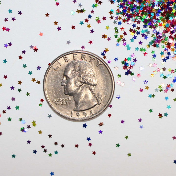Star Sprinkle Magic Holographic Tiny Glitter 1mm for Nail art, resin, snowglobe tumlber cups, arts and crafts, card making