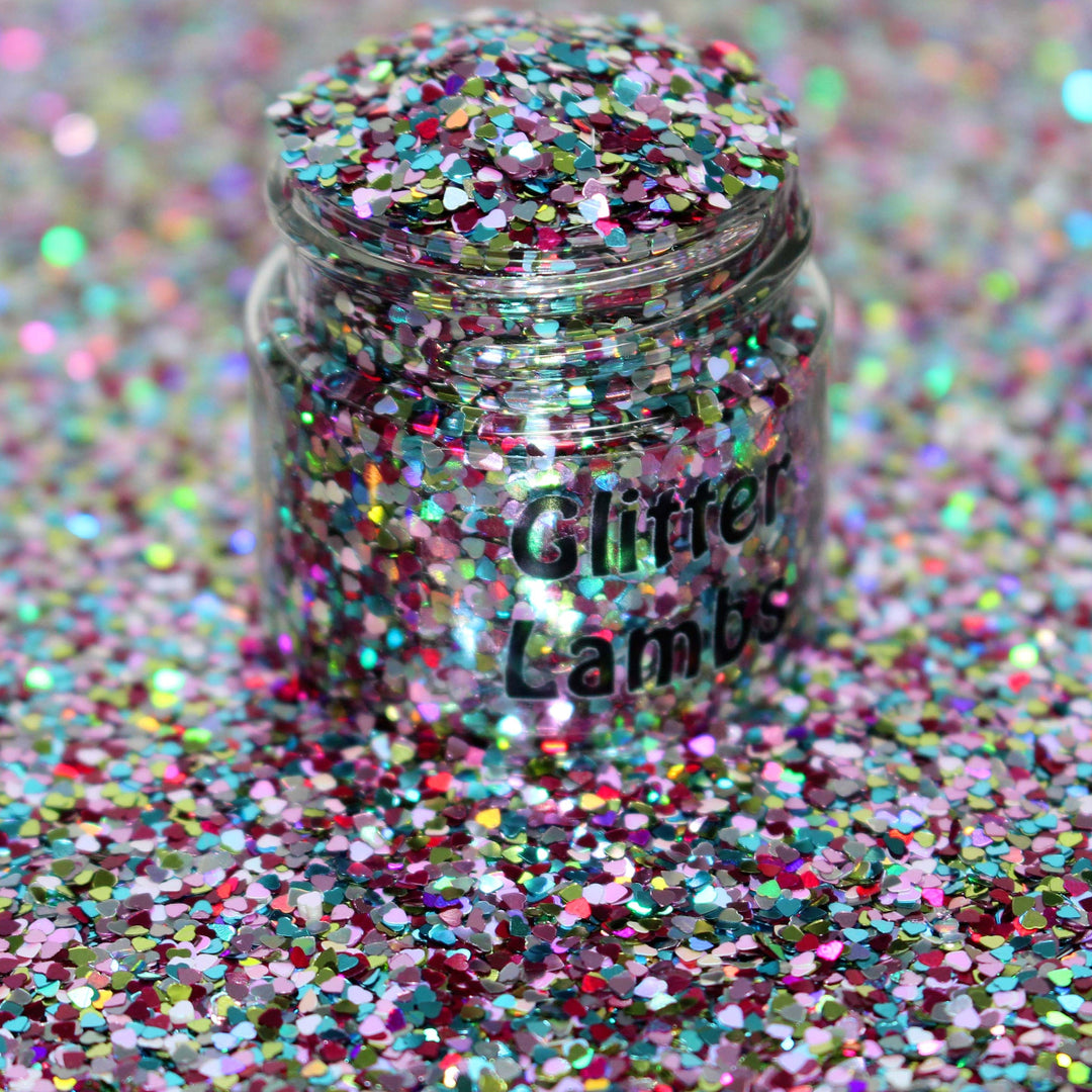 Sweetheart Sparkle glitter by GlitterLambs.com For Nail art, resin, snowglobe tumbler cups, card making, fishing lures, diy art and crafts projects.