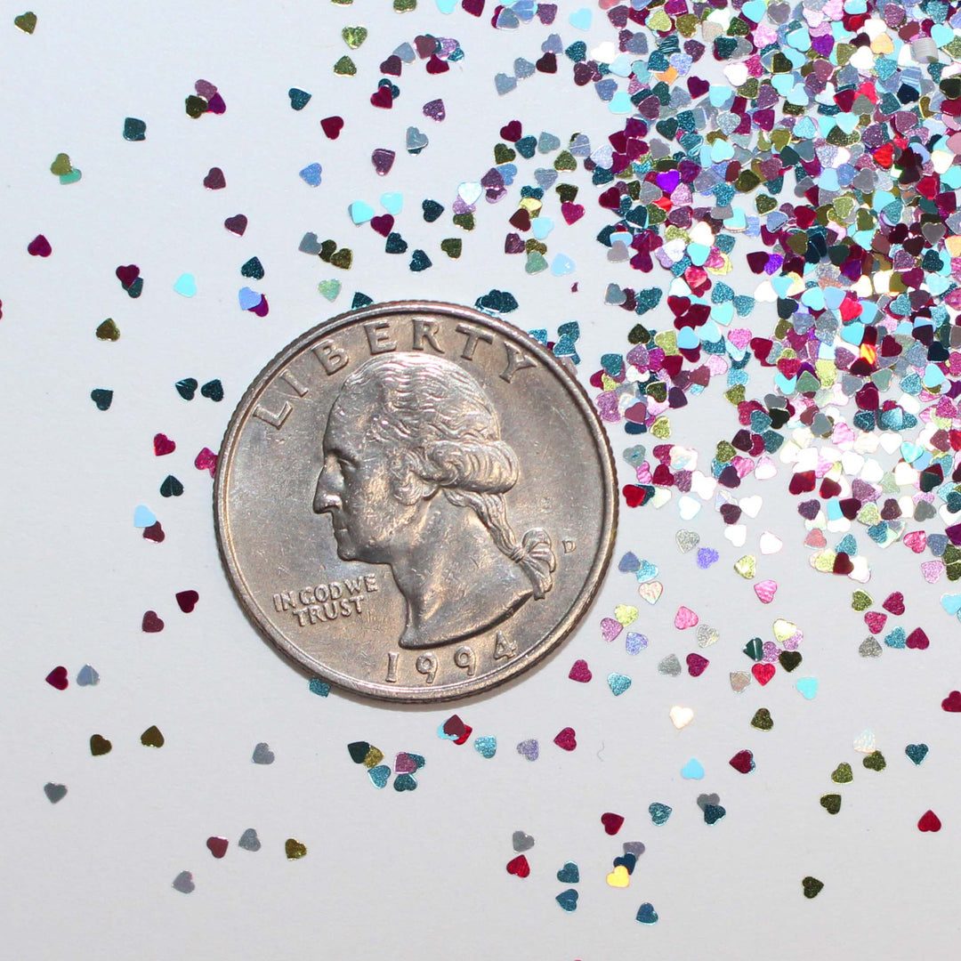 Sweetheart Sparkle glitter by GlitterLambs.com For Nail art, resin, snowglobe tumbler cups, card making, fishing lures, diy art and crafts projects.