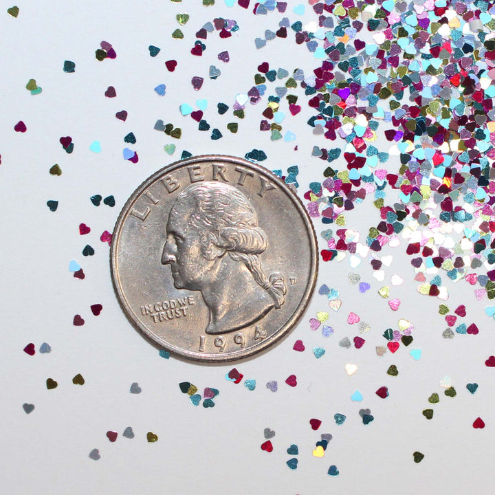 Sweetheart Sparkle glitter by GlitterLambs.com For Nail art, resin, snowglobe tumbler cups, card making, fishing lures, diy art and crafts projects.