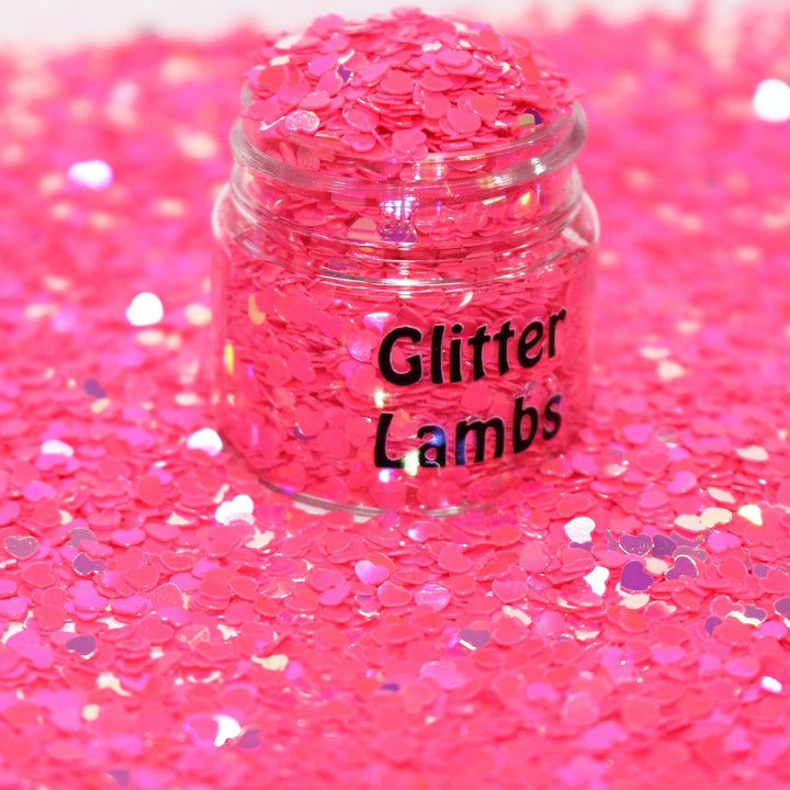 Sweetie is a pink glitter 3mm heart glitter by GlitterLambs.com