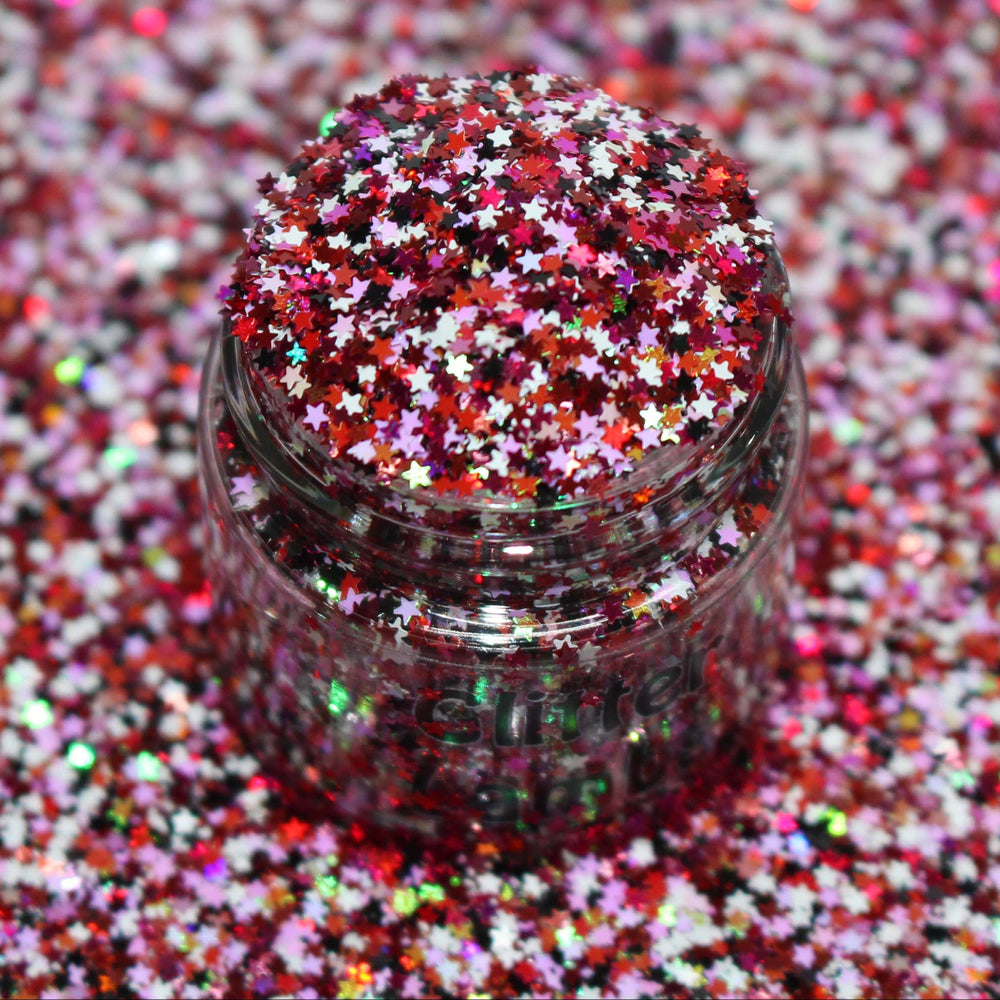 Twilight Twinkle Glitter by GlitterLambs.com. 1mm (.040) tiny star shaped glitter.